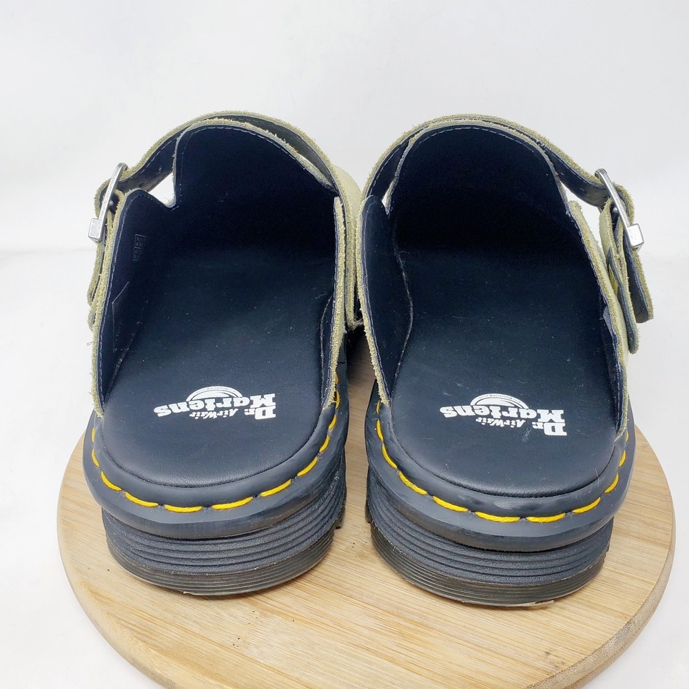 Dr Martens Shoes Mens 11 Zebzag Mule Green Suede Strap Chunky Platform Shoes - Picture 9 of 14